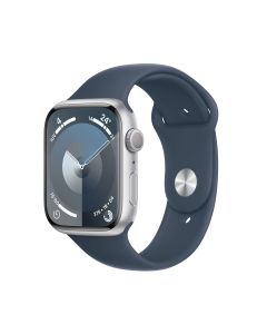 APPLE  Watch Series 9 GPS Cassa 45mm in Alluminio Argento con Cinturino Sport Blu Tempesta - M/L - MR9E3QL/A